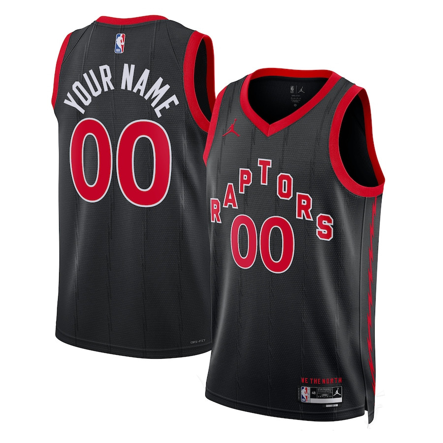 Toronto Raptors 2023/24 Statement Swingman Custom Men Jersey - Black - JS844