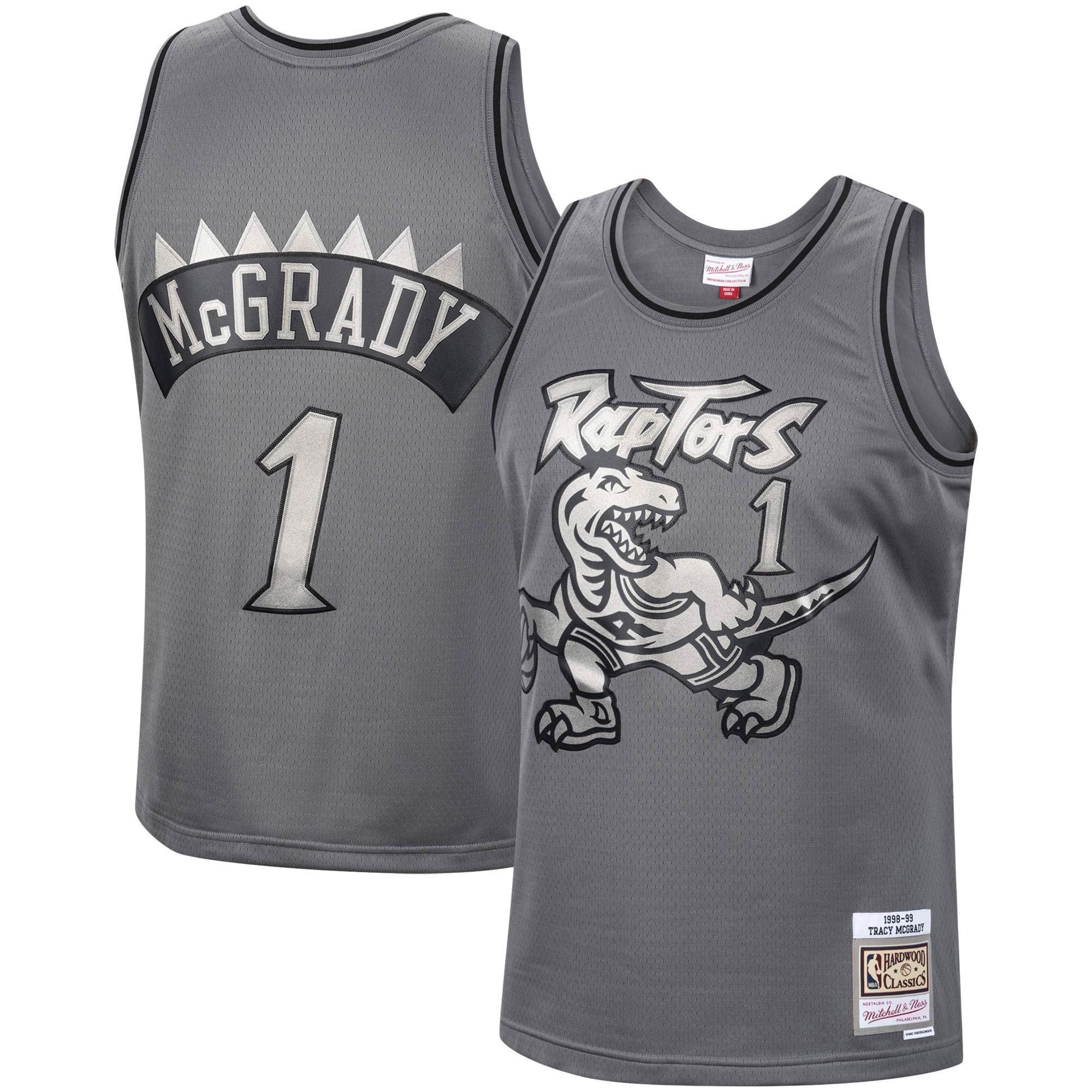 Tracy Mcgrady Toronto Raptors Mitchell & Ness Hardwood Classics Retired Player 1998/99 Metal Works Swingman Jersey â€“ Charcoal - JS626