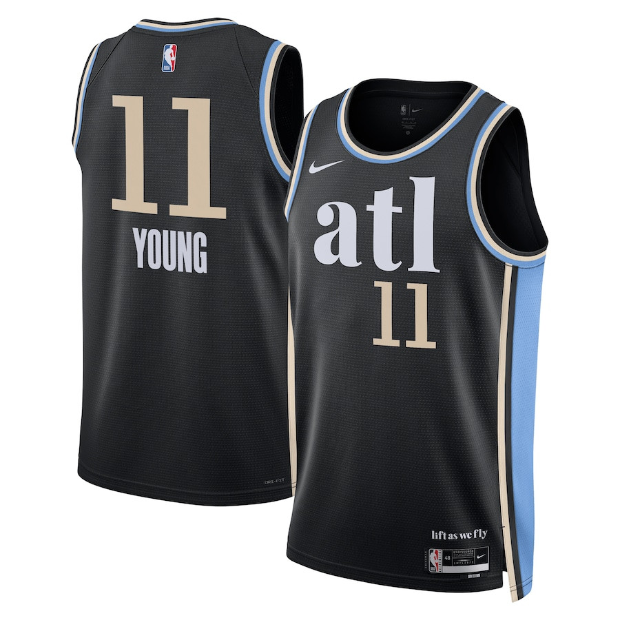 Trae Young 11 Atlanta Hawks 2023/24 City Edition Swingman Jersey - Black - JS604