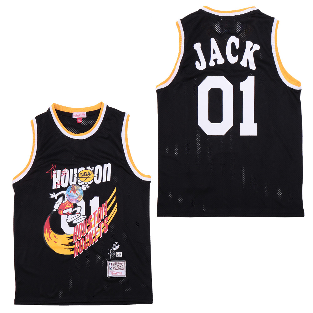 Travis Scott x BR x Houston Rockets Retro Jersey- Black - JS406