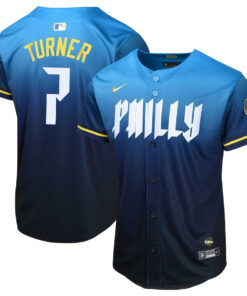 Trea Turner 7 Philadelphia Phillies 2024 City Connect Limited YOUTH Jersey - Blue