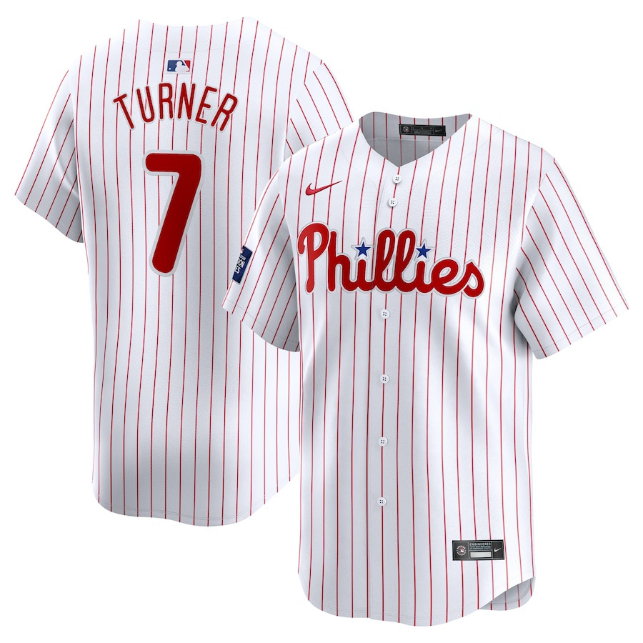 Trea Turner 7 Philadelphia Phillies 2024 MLB World Tour London Series Home Limited Player Men Jersey - White