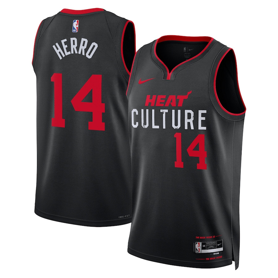Tyler Herro 14 Miami Heat 2023/24 City Edition Swingman Jersey - Black - JS160