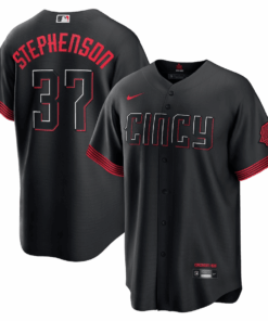 Tyler Stephenson 37 Cincinnati Reds 2023 City Connect Men Jersey - Black