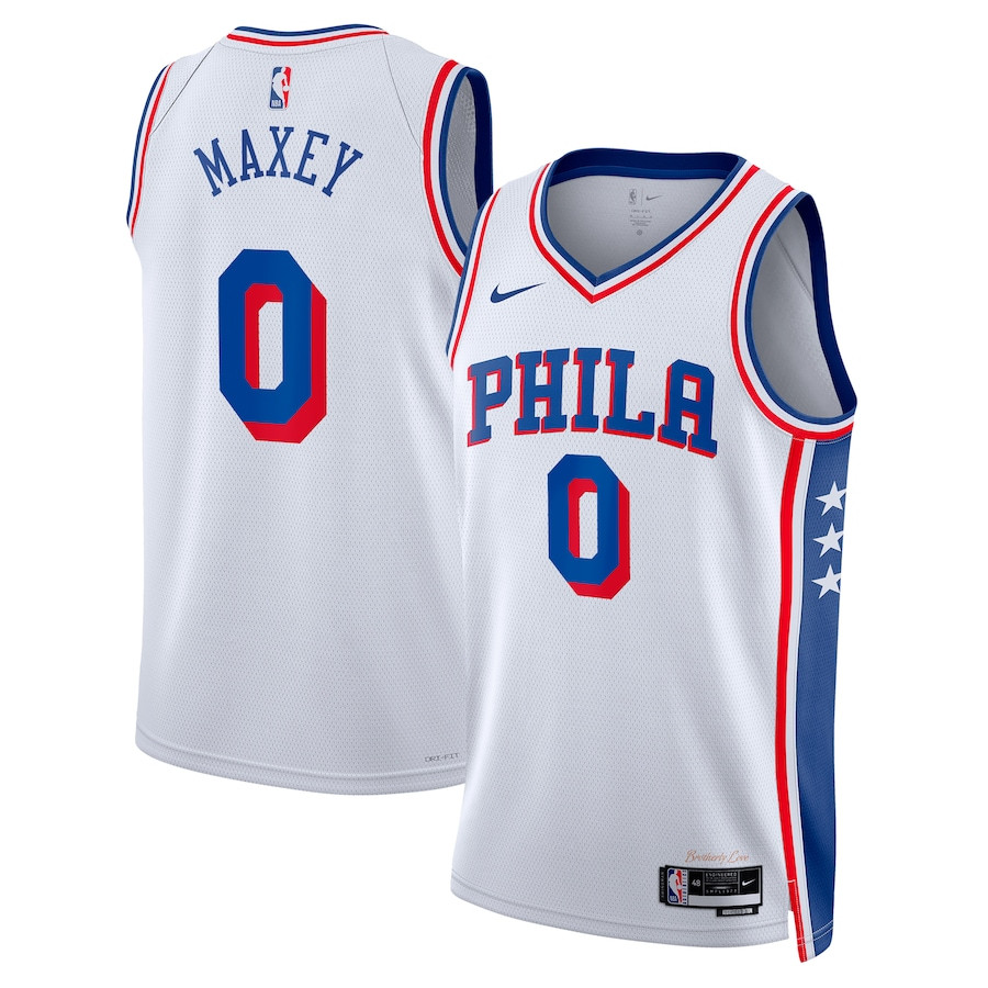 Tyrese Maxey 0 Philadelphia 76ers 2023/24 Swingman Jersey - Association Edition - White - JS284