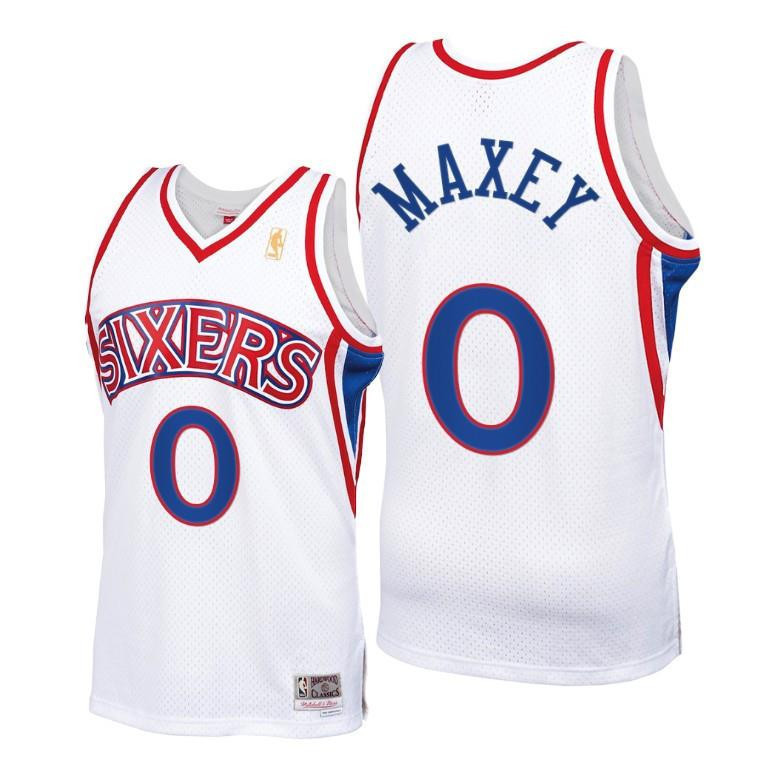 Tyrese Maxey Philadelphia 76ers White Throwback 90s Jersey HWC Swingman - Men Jersey - JS336