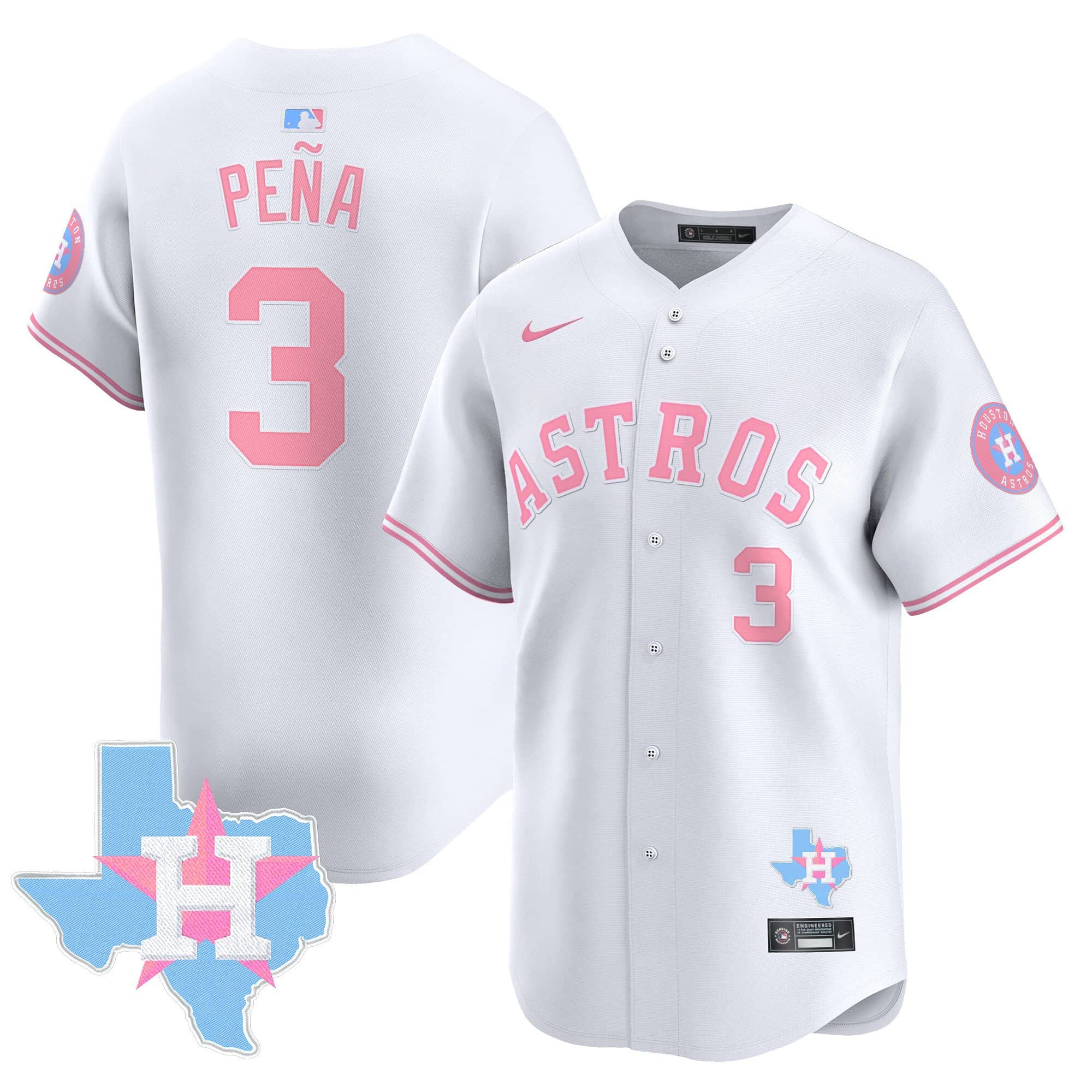 Unisex Astros Bubblegum Pink Vapor Premier Limited Jersey