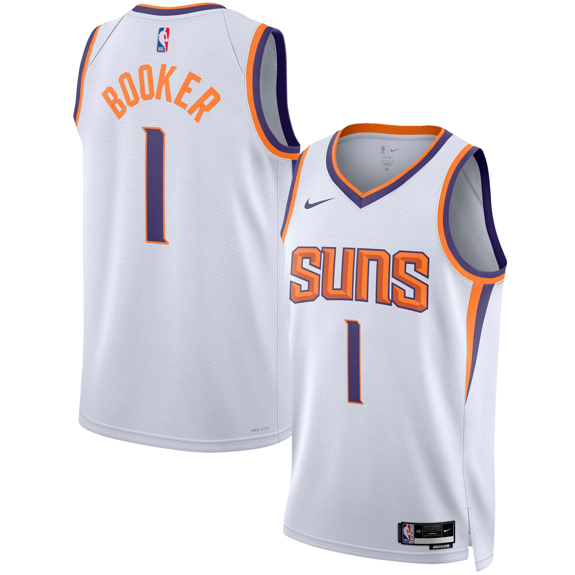 Unisex Devin Booker White Phoenix Suns Swingman Jersey - Association Edition - JS530