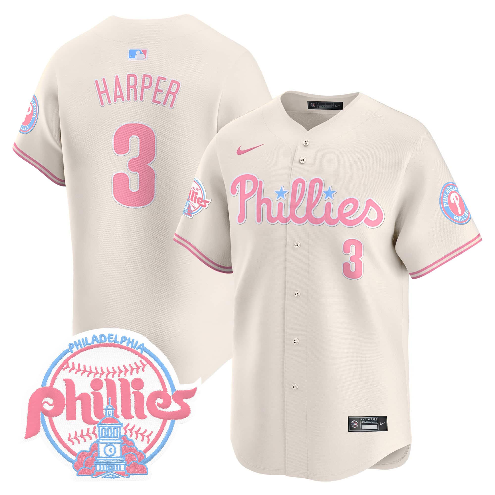 Unisex Phillies Bubblegum Pink Vapor Premier Limited Jersey V2