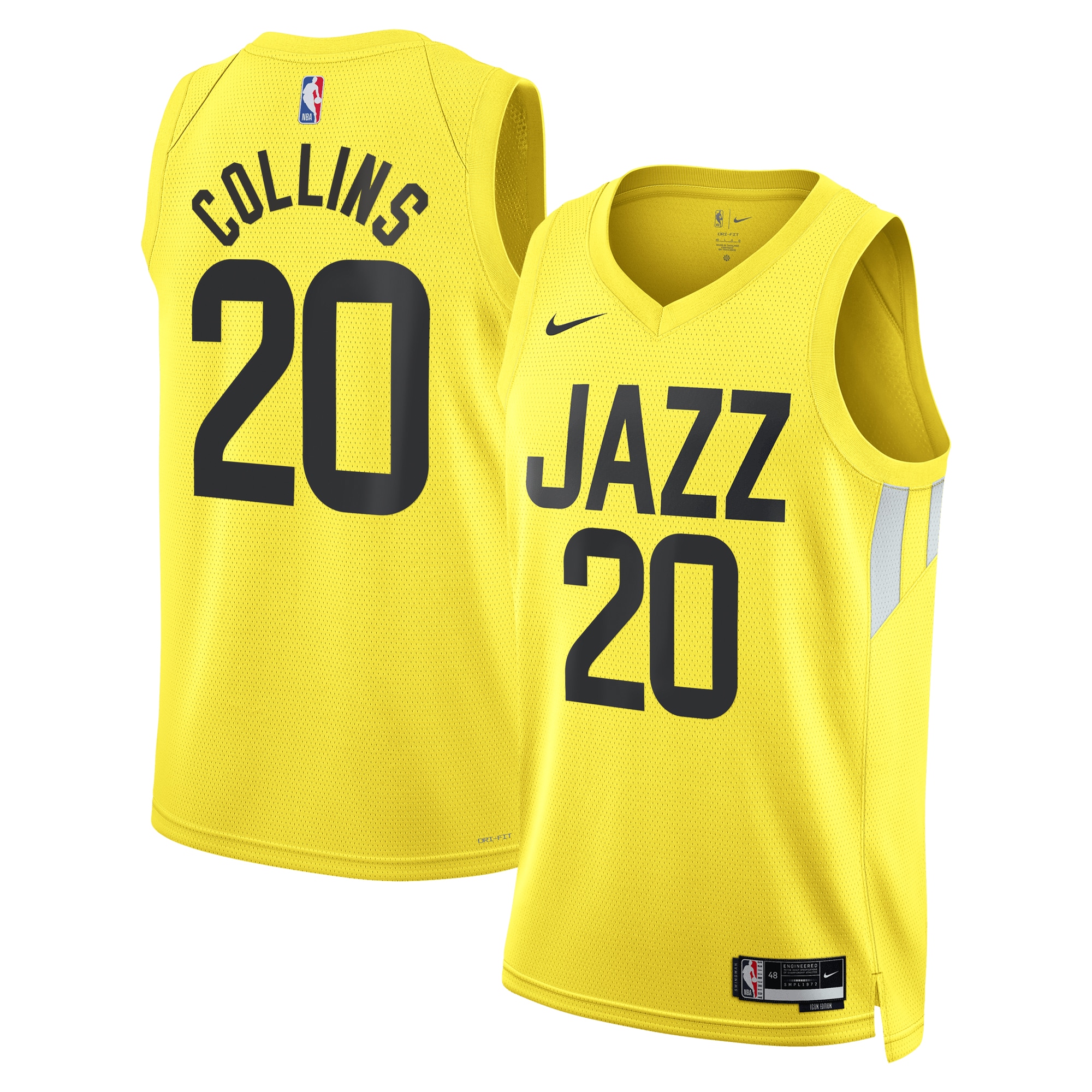 Utah Jazz Icon Edition Swingman Jersey - Gold - John Collins - Unisex - JS529