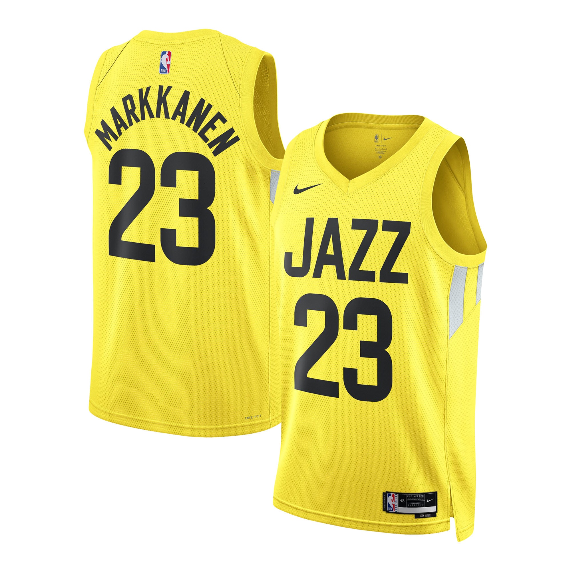 Utah Jazz Icon Edition Swingman Jersey - Gold - Lauri Markkanen - Youth - JS473