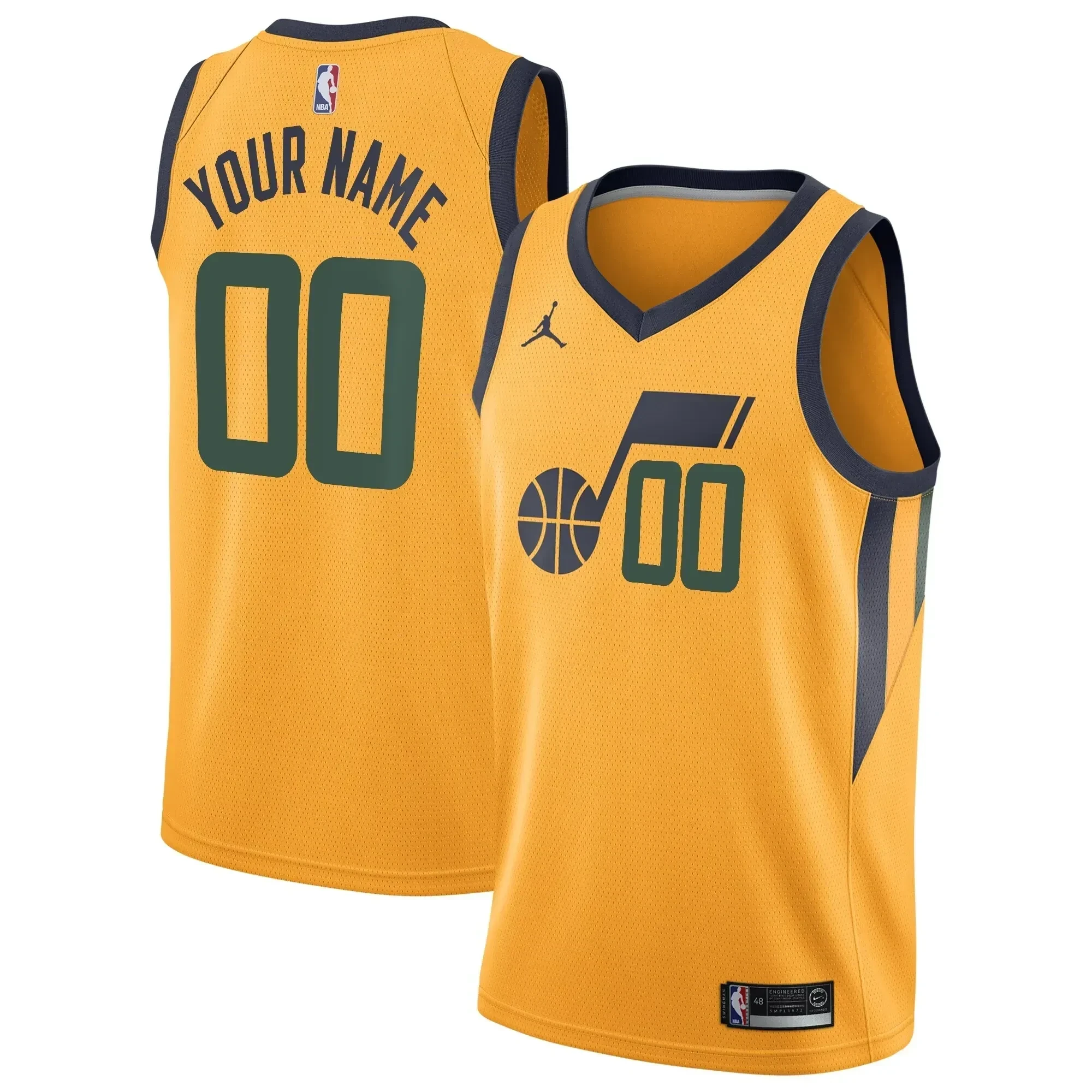 Utah Jazz Swingman Custom Jersey - Statement Edition - Gold - JS600