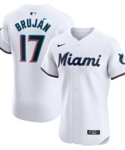 Vidal Brujan 17 Miami Marlins Home Elite Player Men Jersey - White