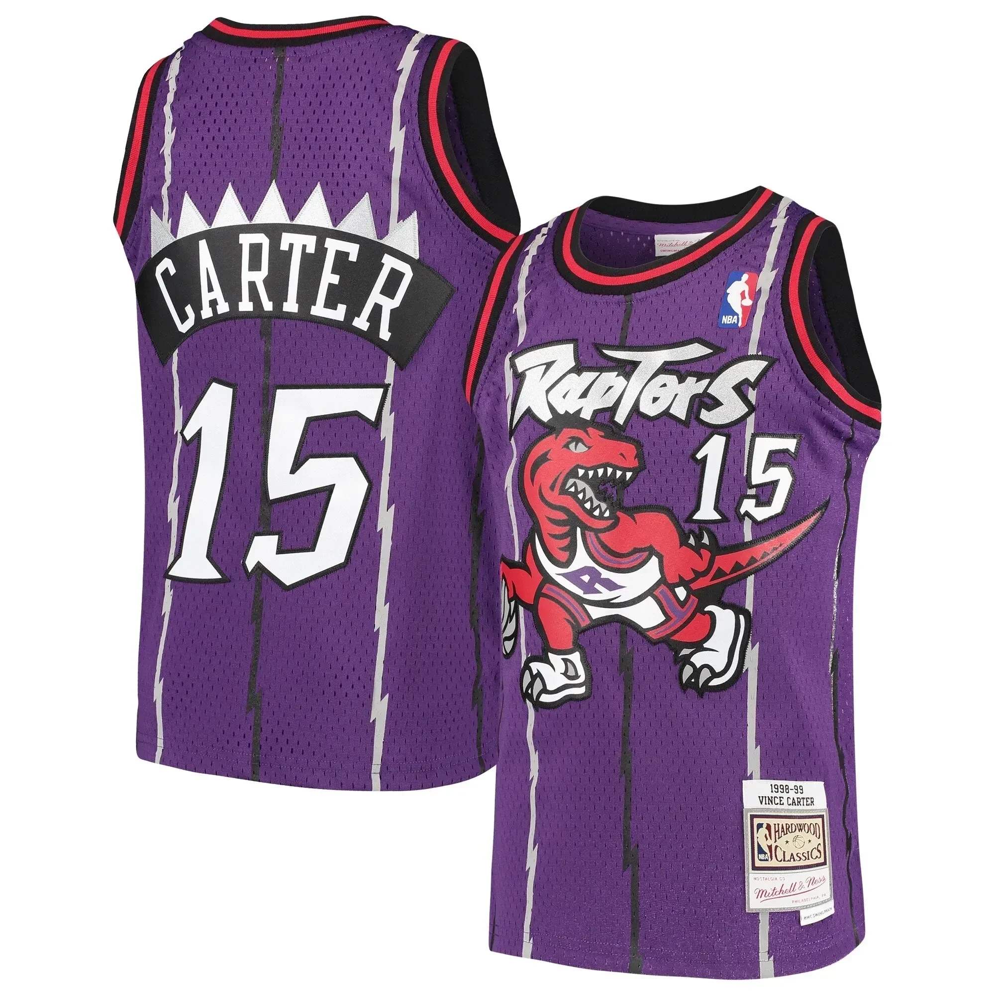 Vince Carter Toronto Raptors Mitchell & Ness Youth 1998/99 Hardwood Classics Swingman Throwback Jersey - Purple - JS182