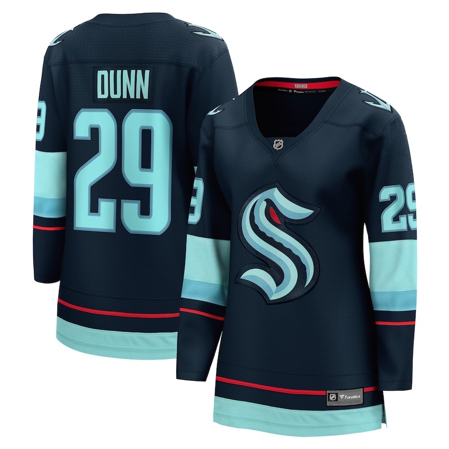 Vince Dunn Seattle Kraken Women_s Jersey Blue Home Breakaway Player Jersey Fan Hockey Merch