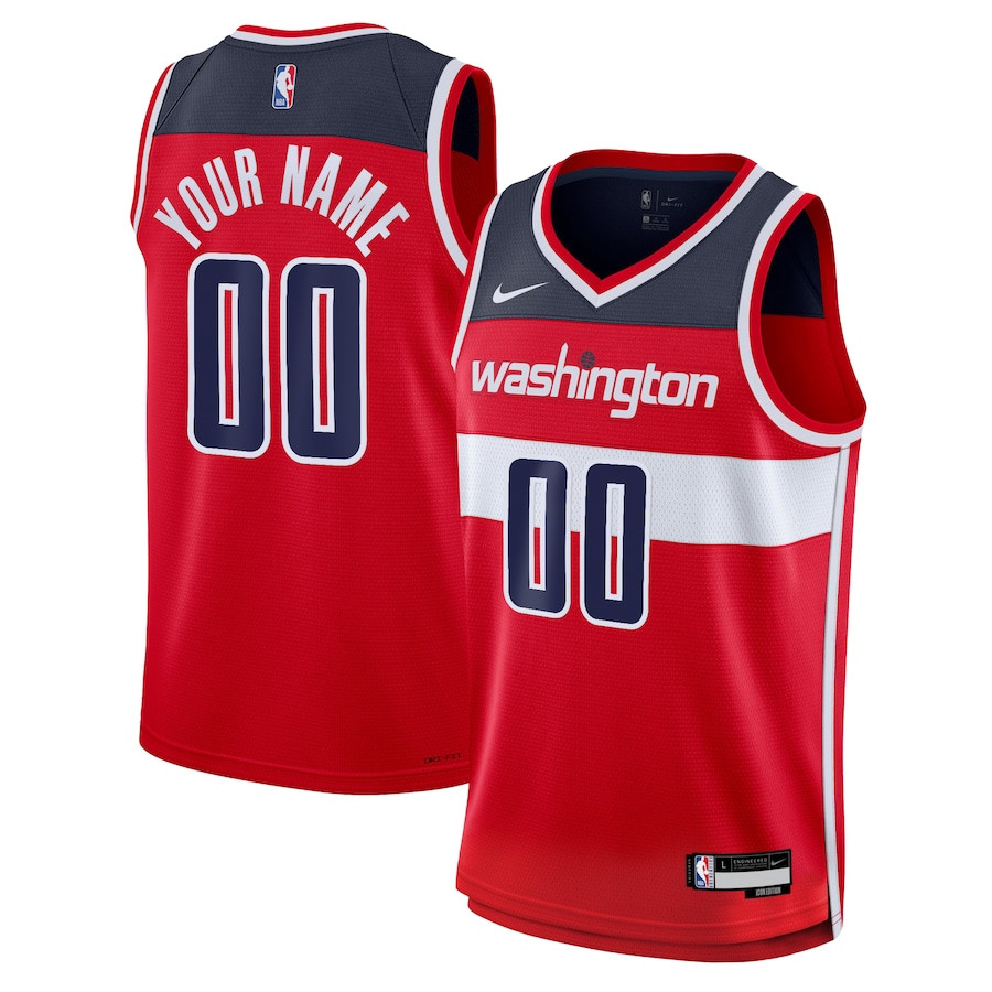 Washington Wizards 2023/24 Icon Swingman Custom Men Jersey - Red - JS418