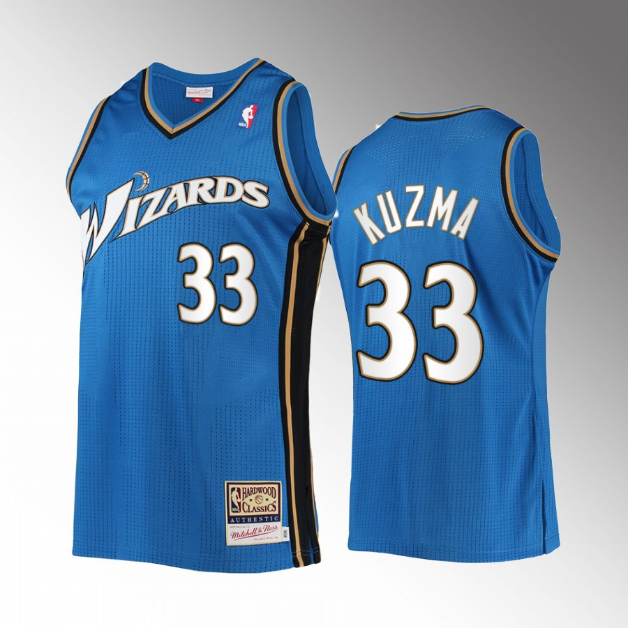 Washington Wizards Kyle Kuzma 33 Blue Hardwood Classics Men Jersey - JS957