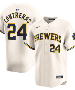 William Contreras 24 Milwaukee Brewers Home Limited Player Men Jersey - Cream