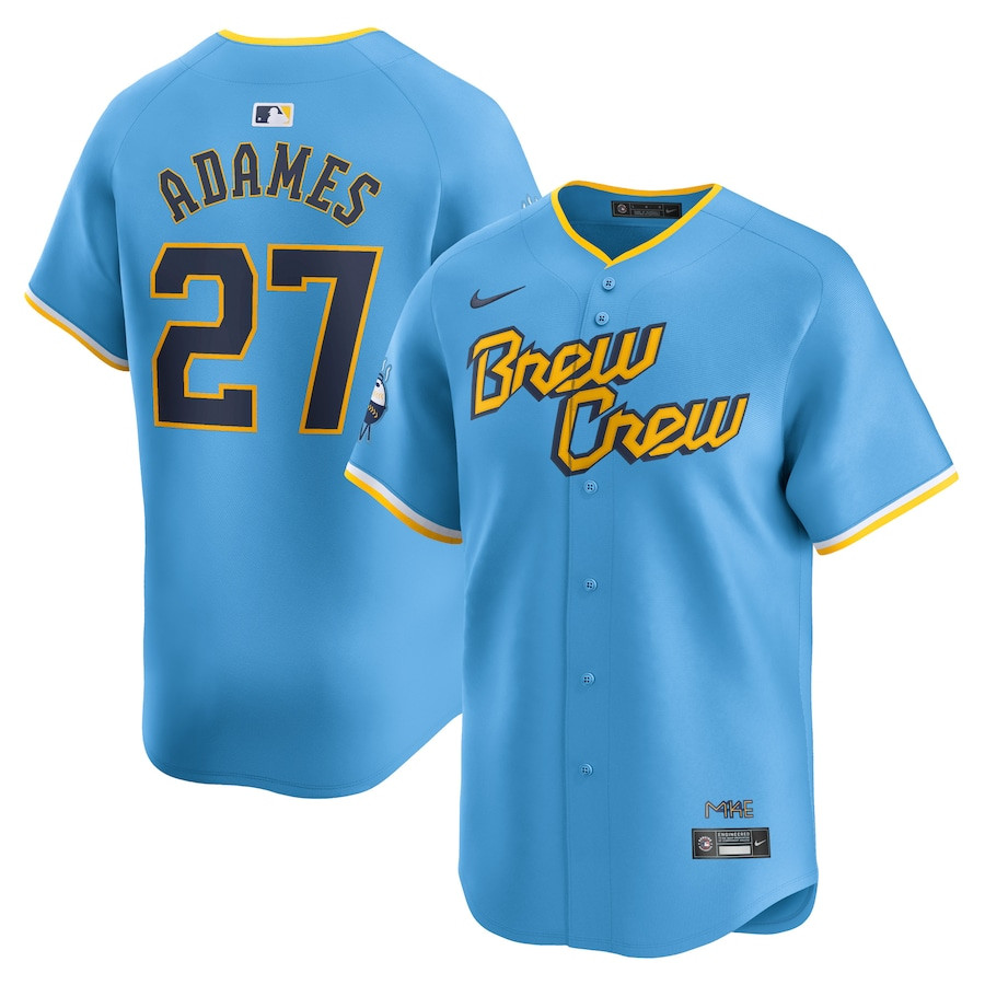 Willy Adames 27 Milwaukee Brewers City Connect Limited Men Jersey - Powder Blue