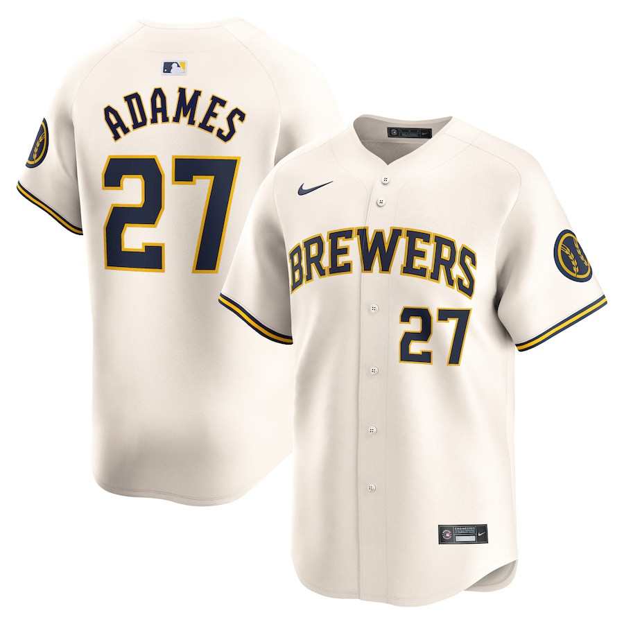 Willy Adames 27 Milwaukee Brewers Home Limited Player Men Jersey - Cream