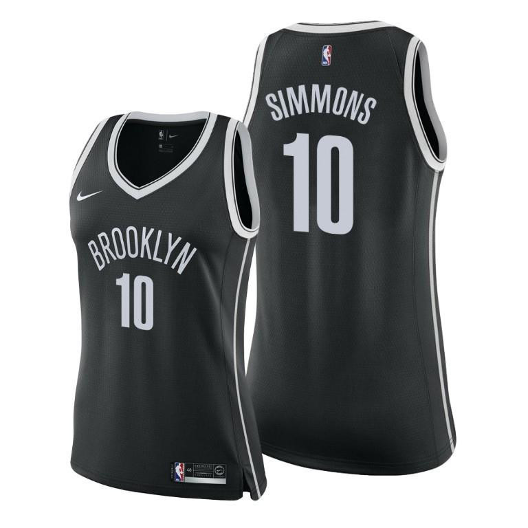 Women Brooklyn Nets Ben Simmons Icon Edition Black Jersey Jersey - JS874