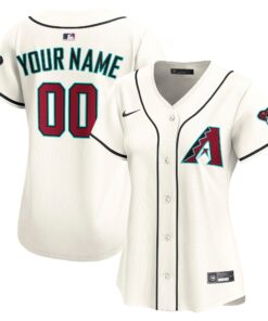 Women's Arizona Diamondbacks Cream Home Limited Custom Jersey