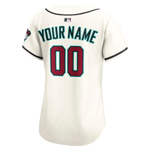 Women's Arizona Diamondbacks Cream Home Limited Custom Jersey - Image 3