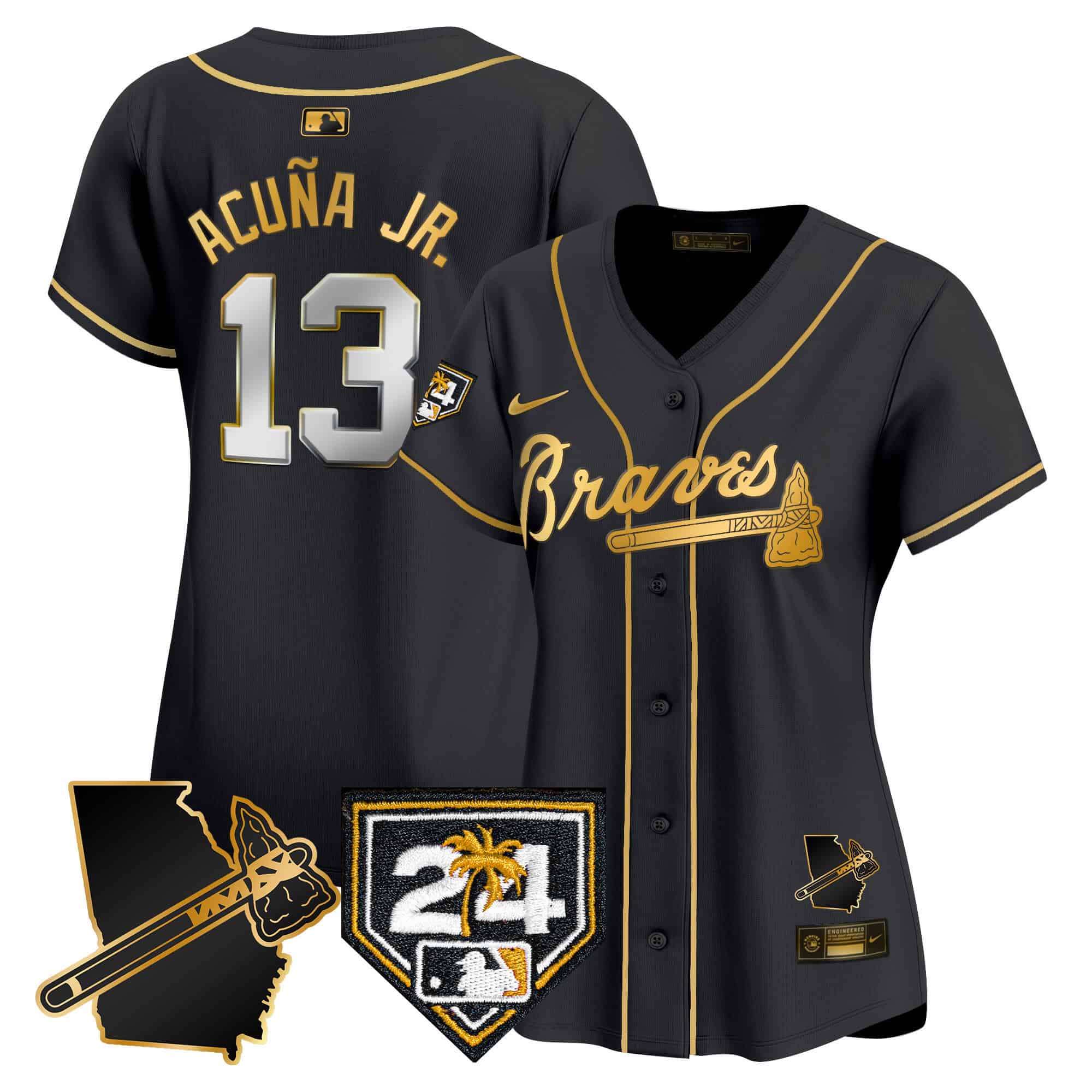 Women's Atlanta Braves 2024 Spring Training & Georgia Patch Vapor Premier Limited Jersey