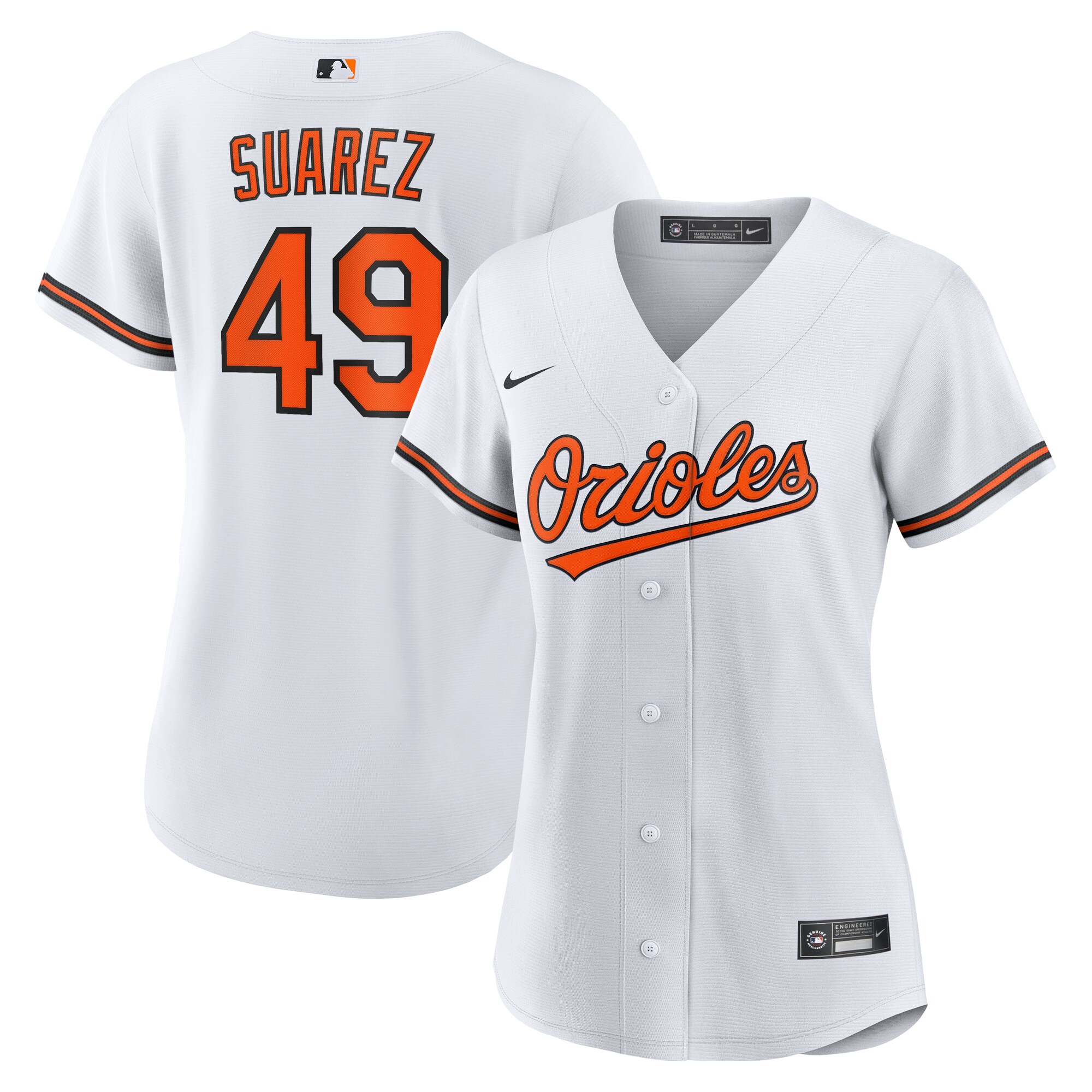 Women's Baltimore Orioles Albert Suarez White Home Jersey