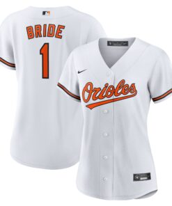 Women's Baltimore Orioles White #1 Bride Home Jersey