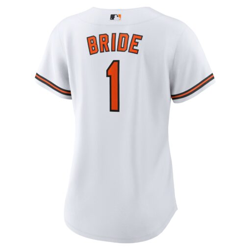 Women's Baltimore Orioles White #1 Bride Home Jersey - Image 3
