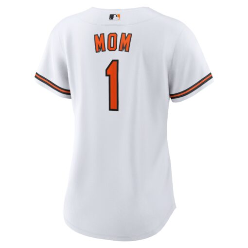 Women's Baltimore Orioles White #1 Mom Home Jersey - Image 3