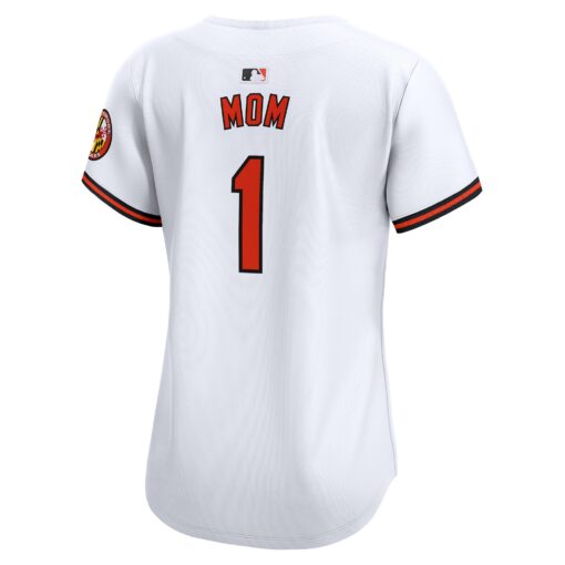 Women's Baltimore Orioles White #1 Mom Home Limited Jersey - Image 3
