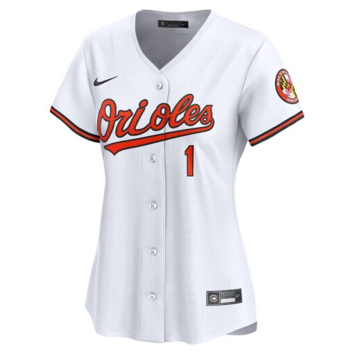 Women's Baltimore Orioles White #1 Mom Home Limited Jersey - Image 2