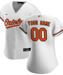 Women's Baltimore Orioles White Home Custom Jersey