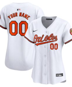Women's Baltimore Orioles White Home Limited Custom Jersey
