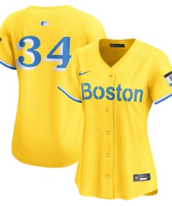 Women's Boston Red Sox David Ortiz Gold City Connect Retired Player Jersey