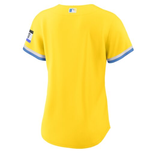 Women's Boston Red Sox Gold/Light Blue City Connect Jersey - Image 3