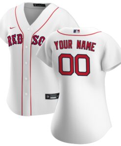 Women's Boston Red Sox White Home Custom Jersey