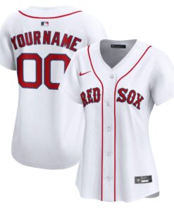 Women's Boston Red Sox White Home Limited Custom Jersey