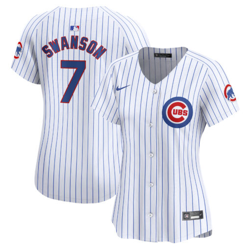 Women's Chicago Cubs Dansby Swanson White Home Limited Player Jersey
