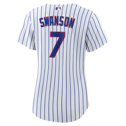 Women's Chicago Cubs Dansby Swanson White/Royal Home Player Jersey - Image 3