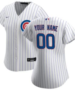 Women's Chicago Cubs White Home Custom Jersey