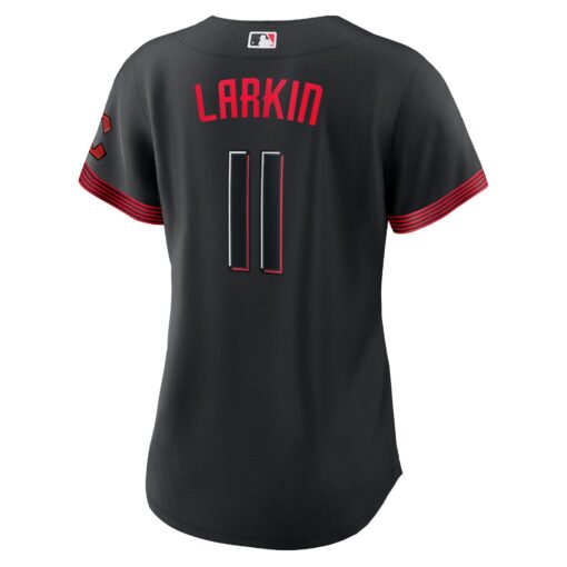 Women's Cincinnati Reds Barry Larkin Black City Connect Player Jersey - Image 3