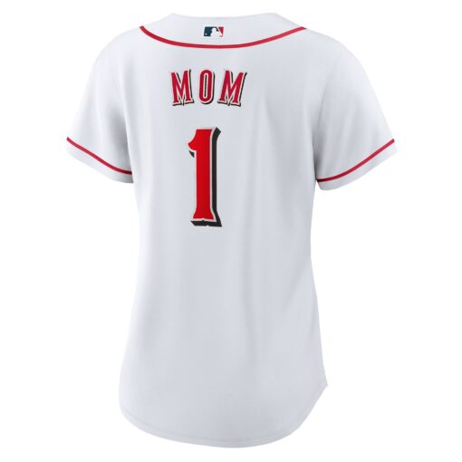 Women's Cincinnati Reds White #1 Mom Home Jersey - Image 3