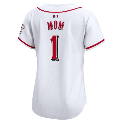 Women's Cincinnati Reds White #1 Mom Home Limited Jersey - Image 3
