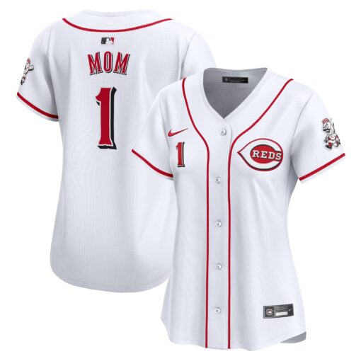 Women's Cincinnati Reds White #1 Mom Home Limited Jersey