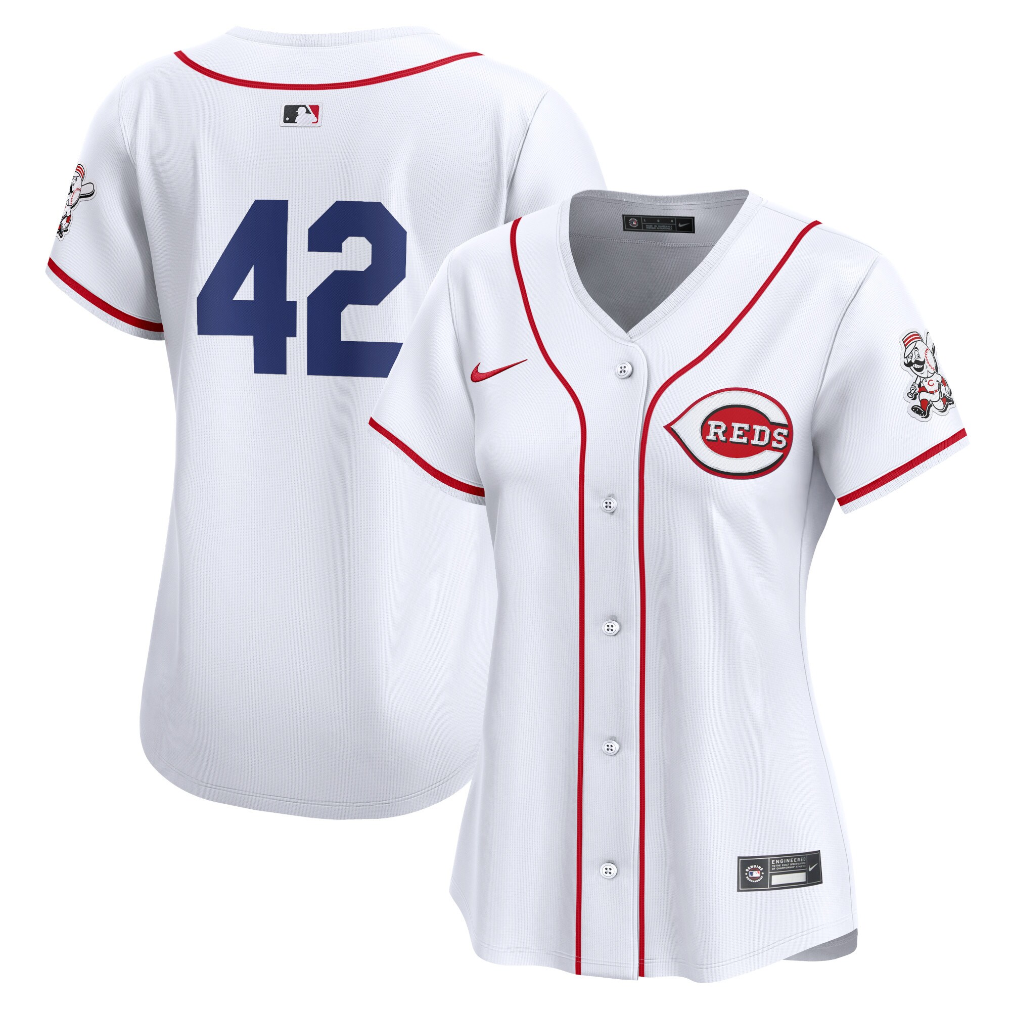 Women's Cincinnati Reds White 2024 Jackie Robinson Day Home Limited Jersey