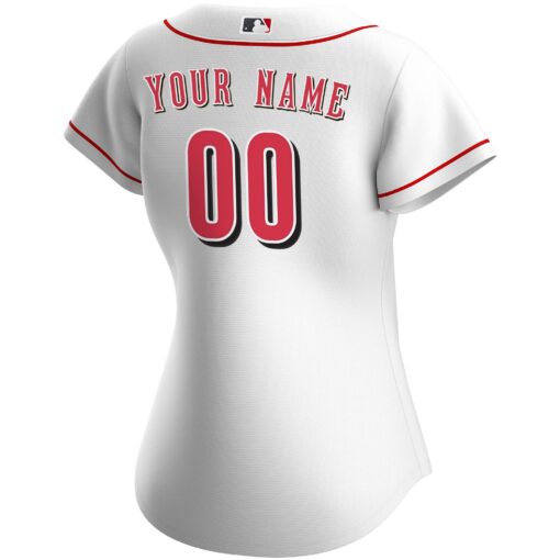 Women's Cincinnati Reds White Home Custom Jersey - Image 3