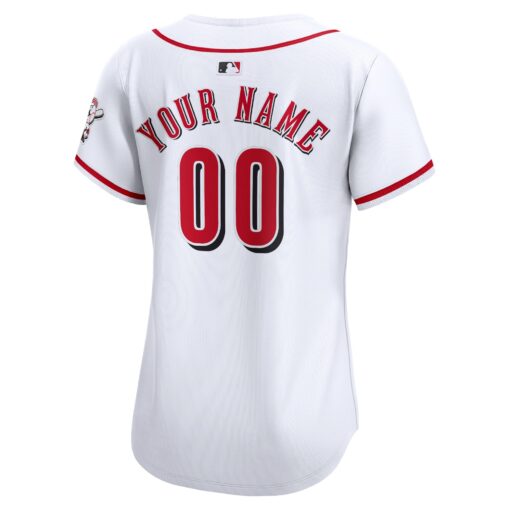 Women's Cincinnati Reds White Home Limited Custom Jersey - Image 3